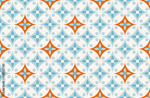 Modern Batik Kawung, Javanese Batik Seamless Pattern, Batik design, repetition modern textile pattern, background, decorative seamless.