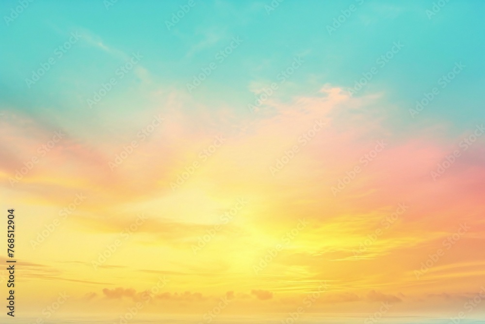 Beautiful sunset sky background - Vintage filter and boost up color processing