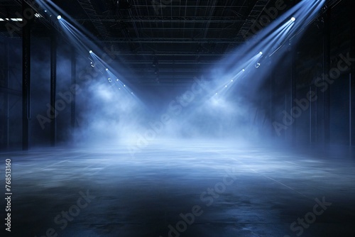Empty stage with spotlights, smoke and spotlights, Stage Spotlight background