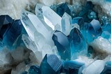 Blue quartz semigem geode crystals geological mineral from geological collection