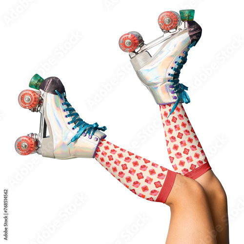 Roller skating shoes png, sports, hobby aesthetic, transparent background photo