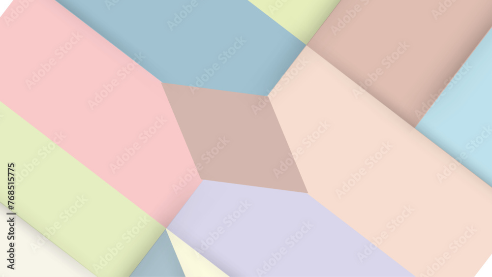 Pastel 3D geometric abstract background color design.