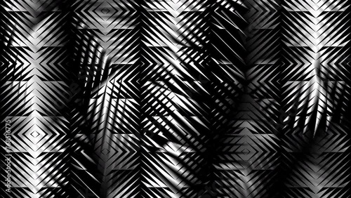 Abstract creative black and white geometric shape zigzag stripe motion background. Video animation Ultra HD 4k footage.