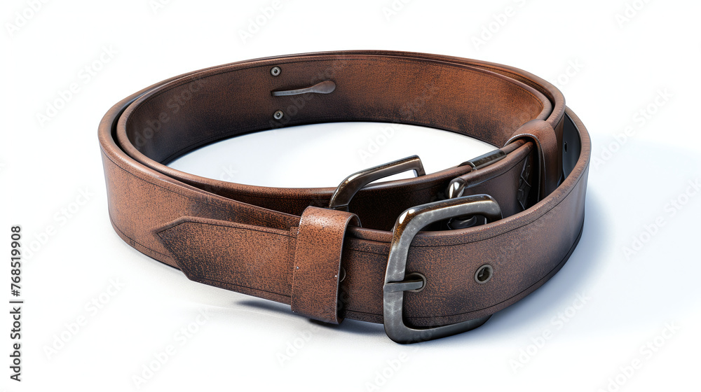 brown leather belt isolated on white brown leather belt isolated on white