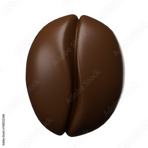 A close up of a chocolate bean with the two halves of the bean separated