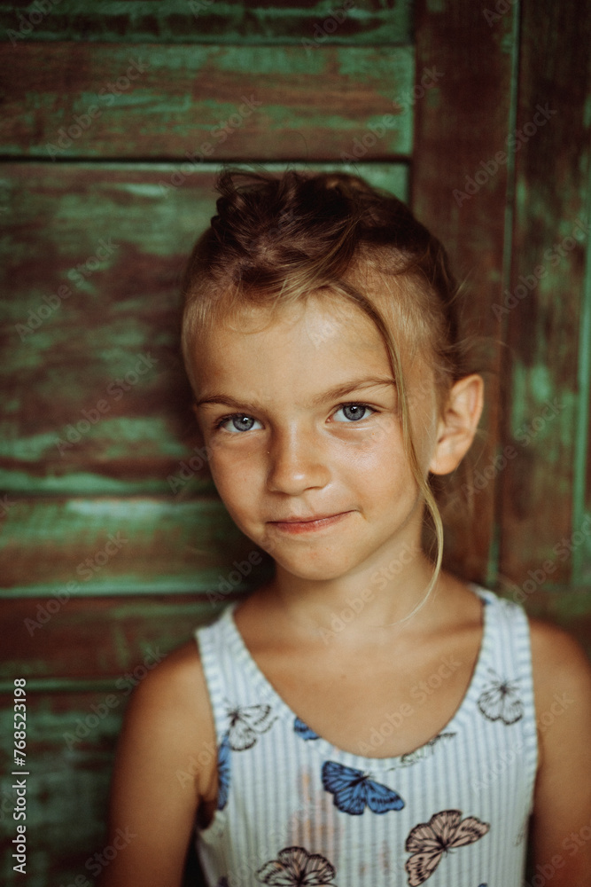 Portrait of a little girl, 5-6 years old. Portrait of a little girl, 5-6 years old.