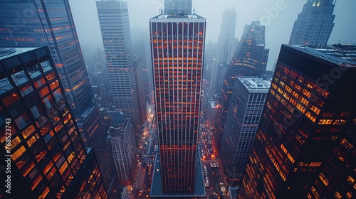 Image of skyscrapers in a city with high business competition