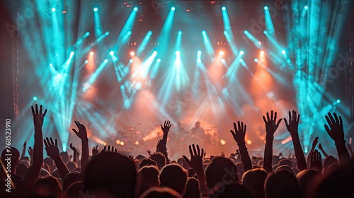 Concert atmosphere, celebration with soft focus