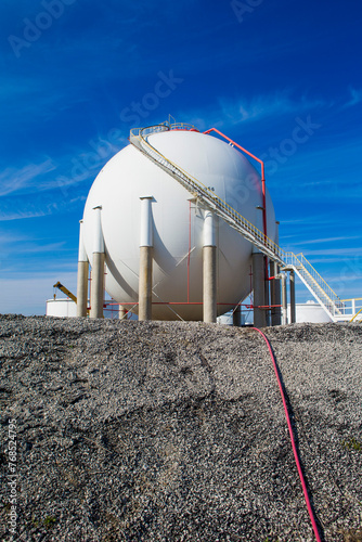 Sphere tanks at refining facility photo