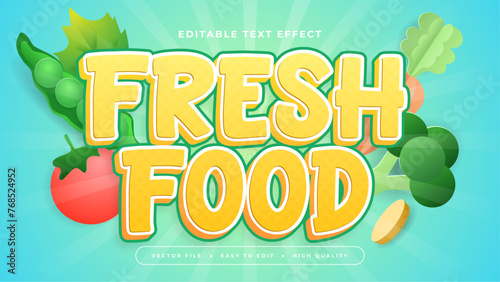 Green yellow and red fresh food 3d editable text effect - font style