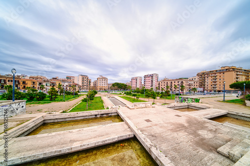 Square in front of the Zisa castle in Palermo