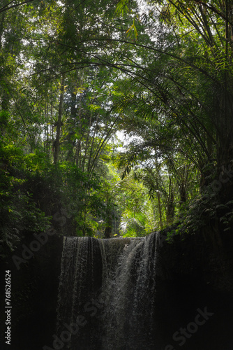 Suwat waterfall in the jungle Bali. photo