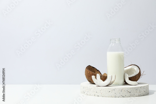 Canvas Print Coconut milk, concept of tasty and natural drink