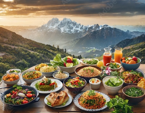 food on a table