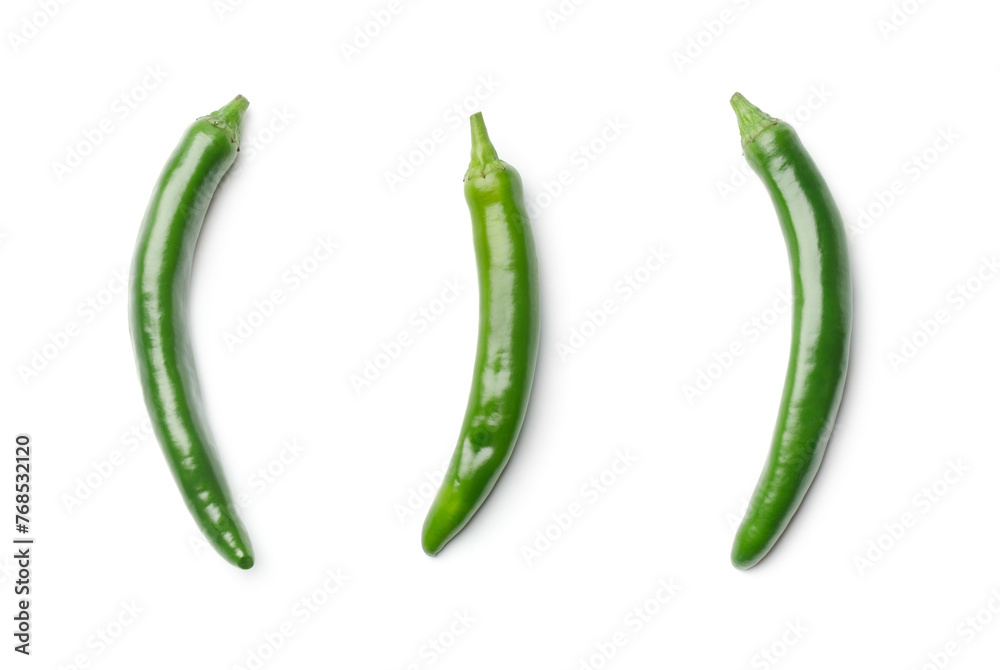 Chili pepper collection isolated on white Chili pepper collection isolated on white