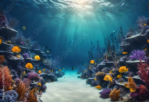 coral reef and fishes © Ehtisham
