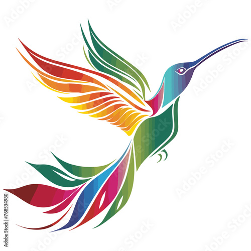 Hummingbirds, plants, a touch of universal energy, a logo in vector form, color scheme, vector artwork.