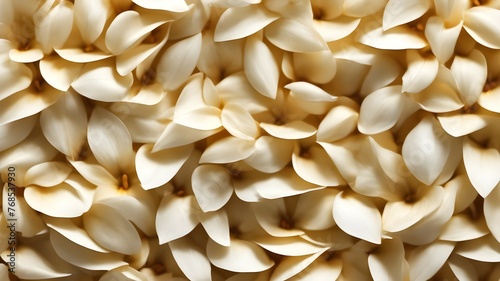 Ivory flower petals. Pattern of beige petals.