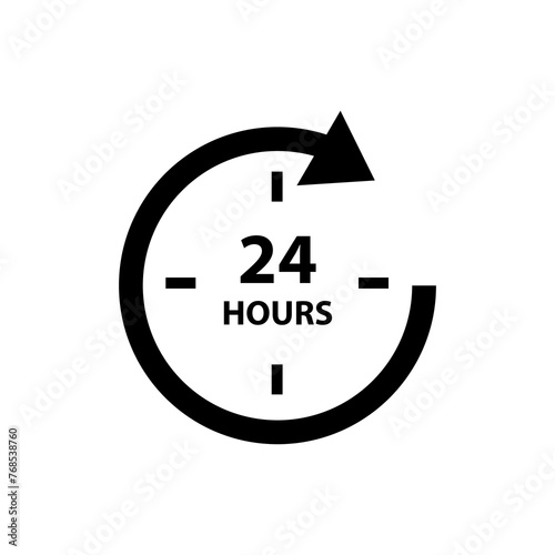 24hours icon vector simple flat vector illustration on white background..eps photo