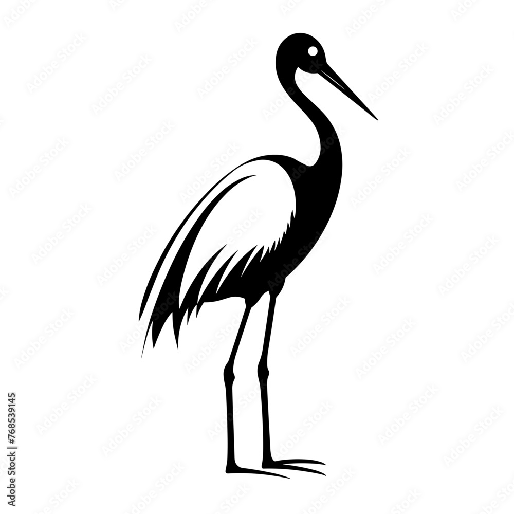 Simple stork isolated black icon