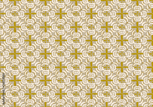 Digital seamless pattern block print batik vintage. 