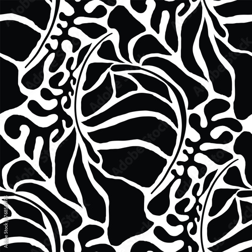 Vector Hand Drawn Seamless Ethnic Floral Pattern.