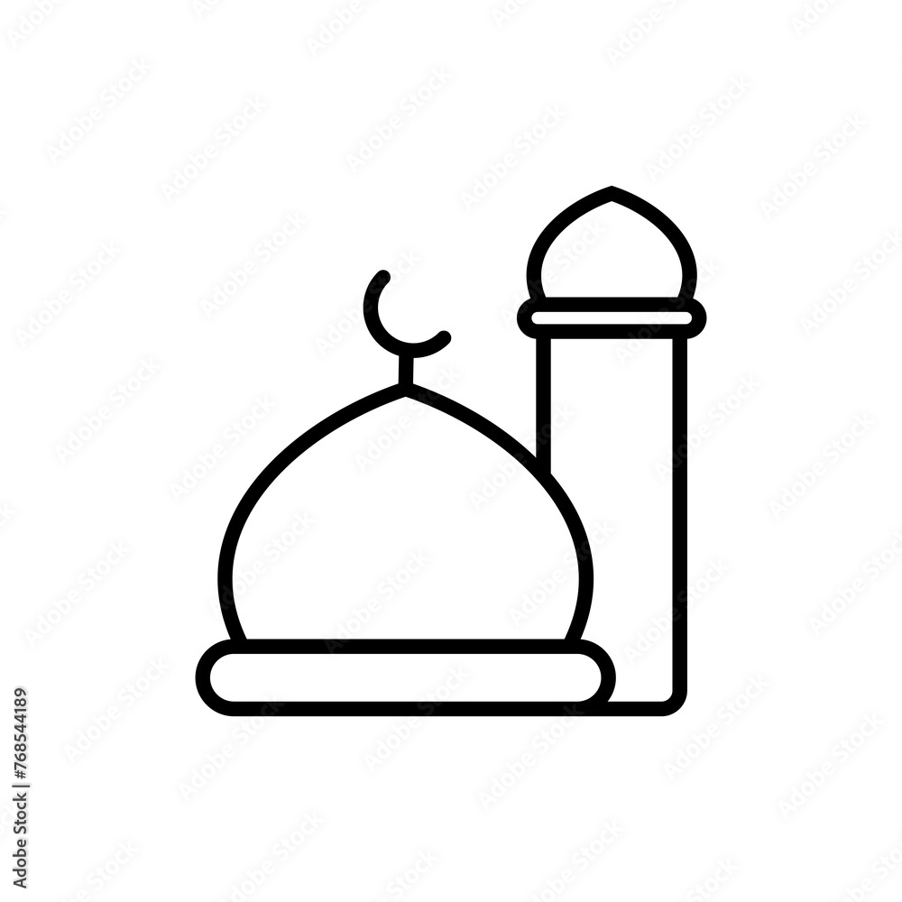 Mosque Dome - Line Icon - Editable Vector : Suitable for Islamic Theme and Other Graphic Related Assets. Mosque Dome - Line Icon - Editable Vector : Suitable for Islamic Theme and Other Graphic Related Assets.