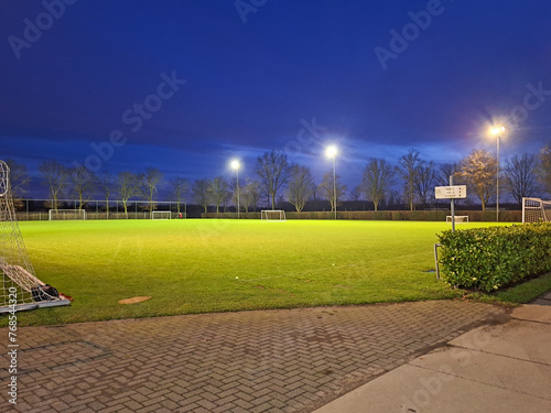 Soccer footbal fields with lights for training at Floreant in Boskoop photo