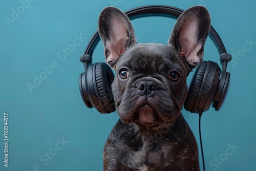 Dog Wearing Headphones © D