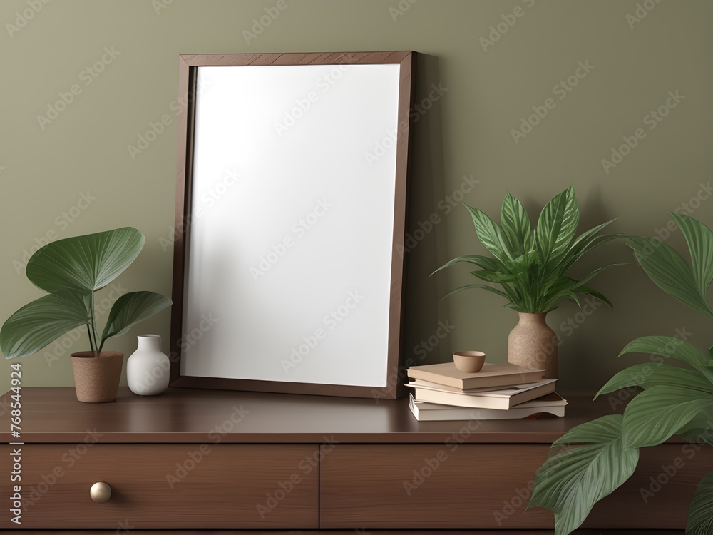 Mockup frame close up in green living room interior background, home mockup frame, frame mockup Mockup frame close up in green living room interior background, home mockup frame, frame mockup