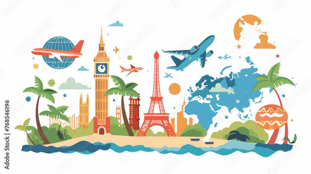 Travel vacations design vector illustration flat vector