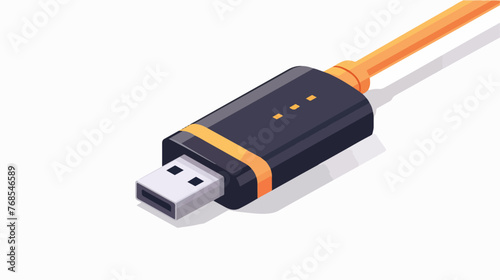 USB connection technology flat vector isolated on white