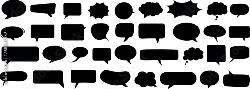 dialogue box silhouette vector set photo
