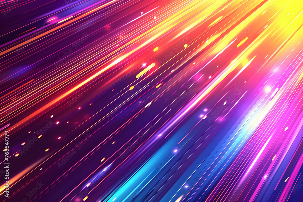colorful gradient geometric speed line abstract technology background, Bright color, realistic