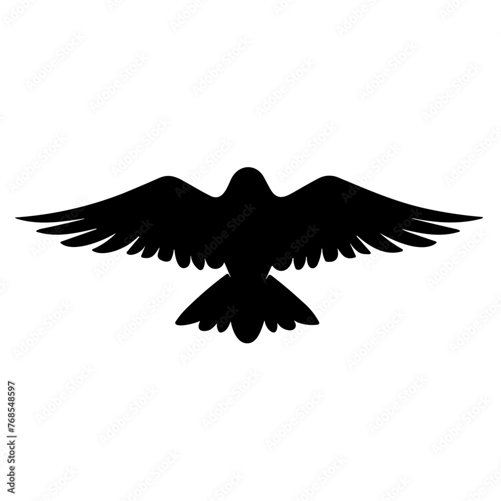 Naklejka premium Simple eagle isolated black icon
