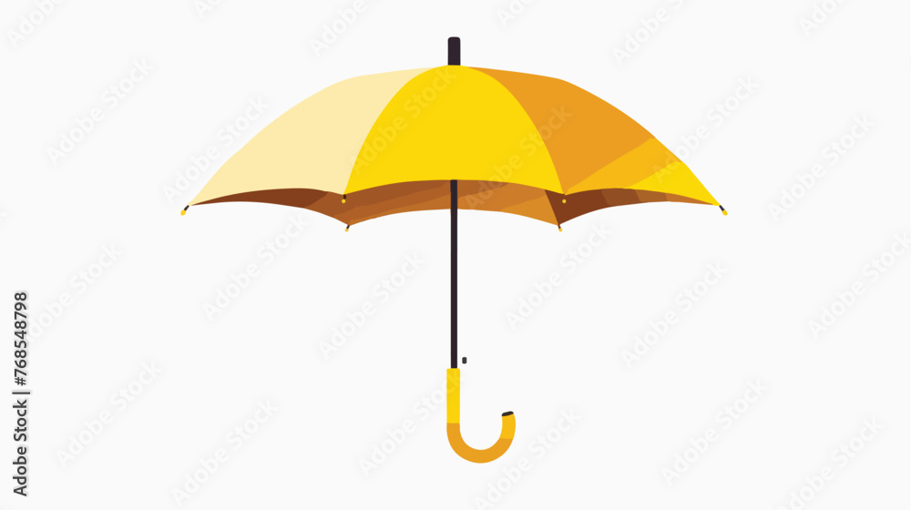 Yellow umbrella vector icon isolated on white protecti