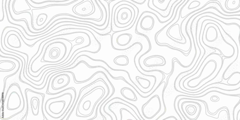  Abstract topographic map background. Geographic mountain relief. Blank topography with seamless wavy lines. contour map on white background - obrazy, fototapety, plakaty 