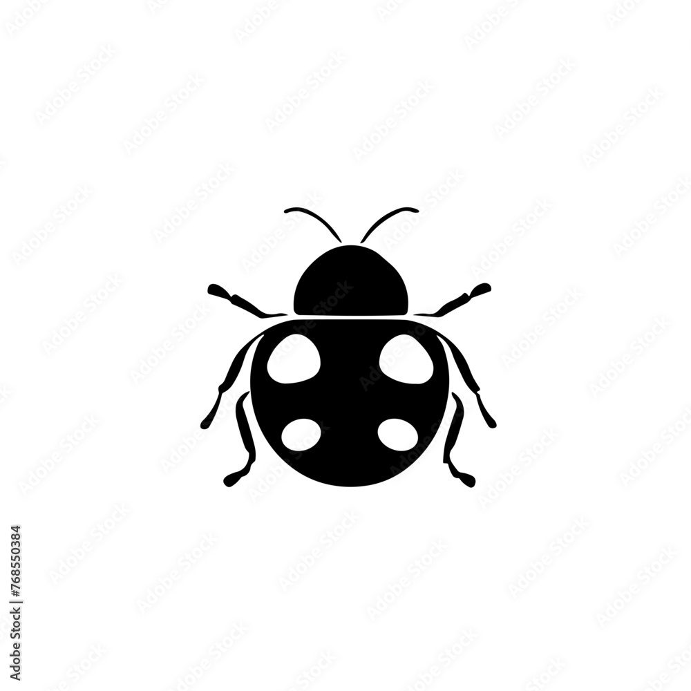 Obraz premium Simple ladybug isolated black icon