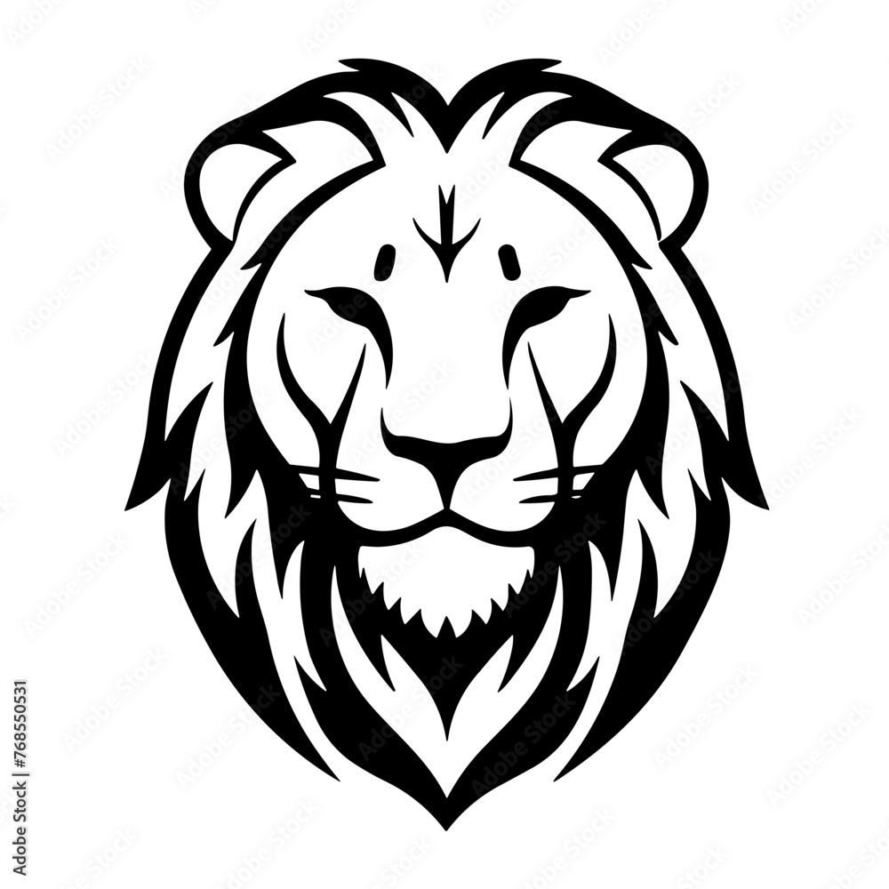 Simple lion face black icon