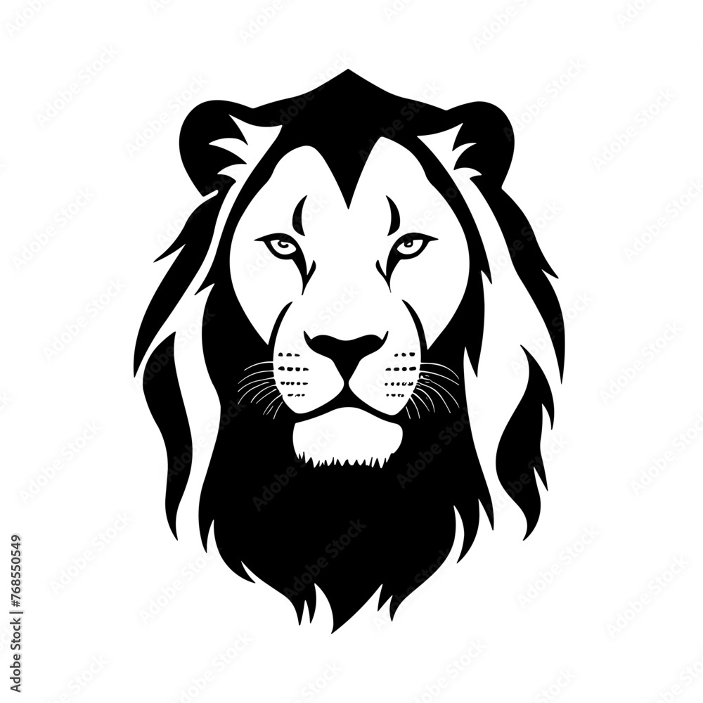 Simple lion face black icon Simple lion face black icon