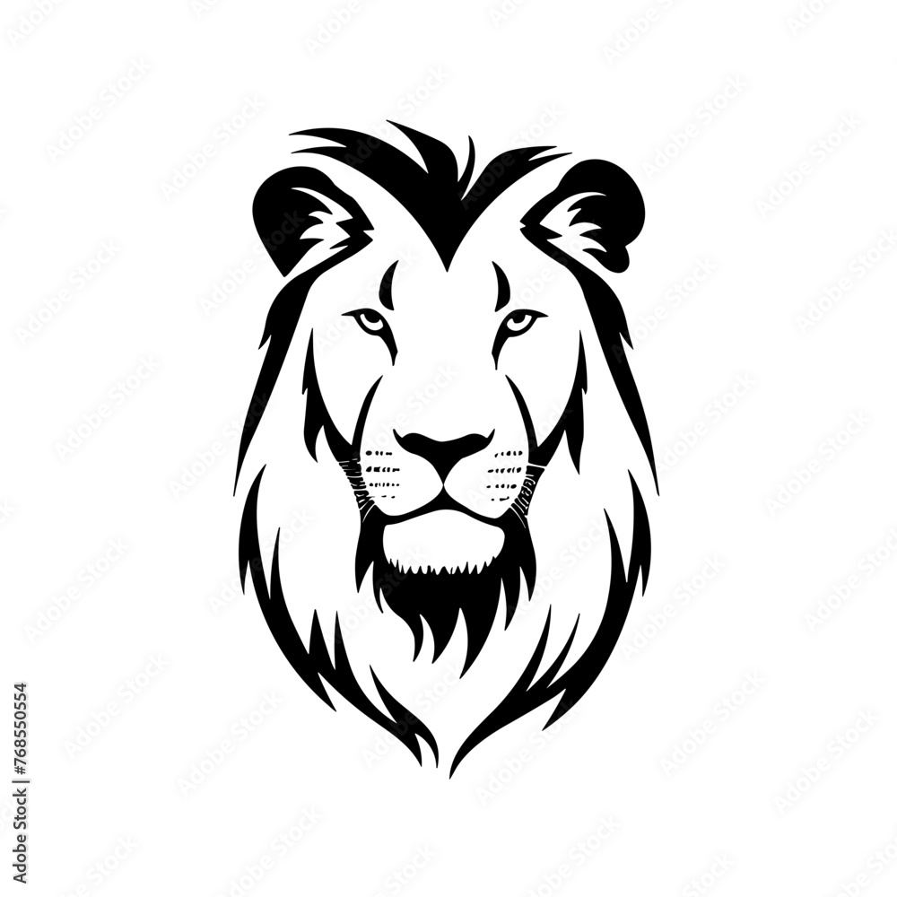 Simple lion face black icon