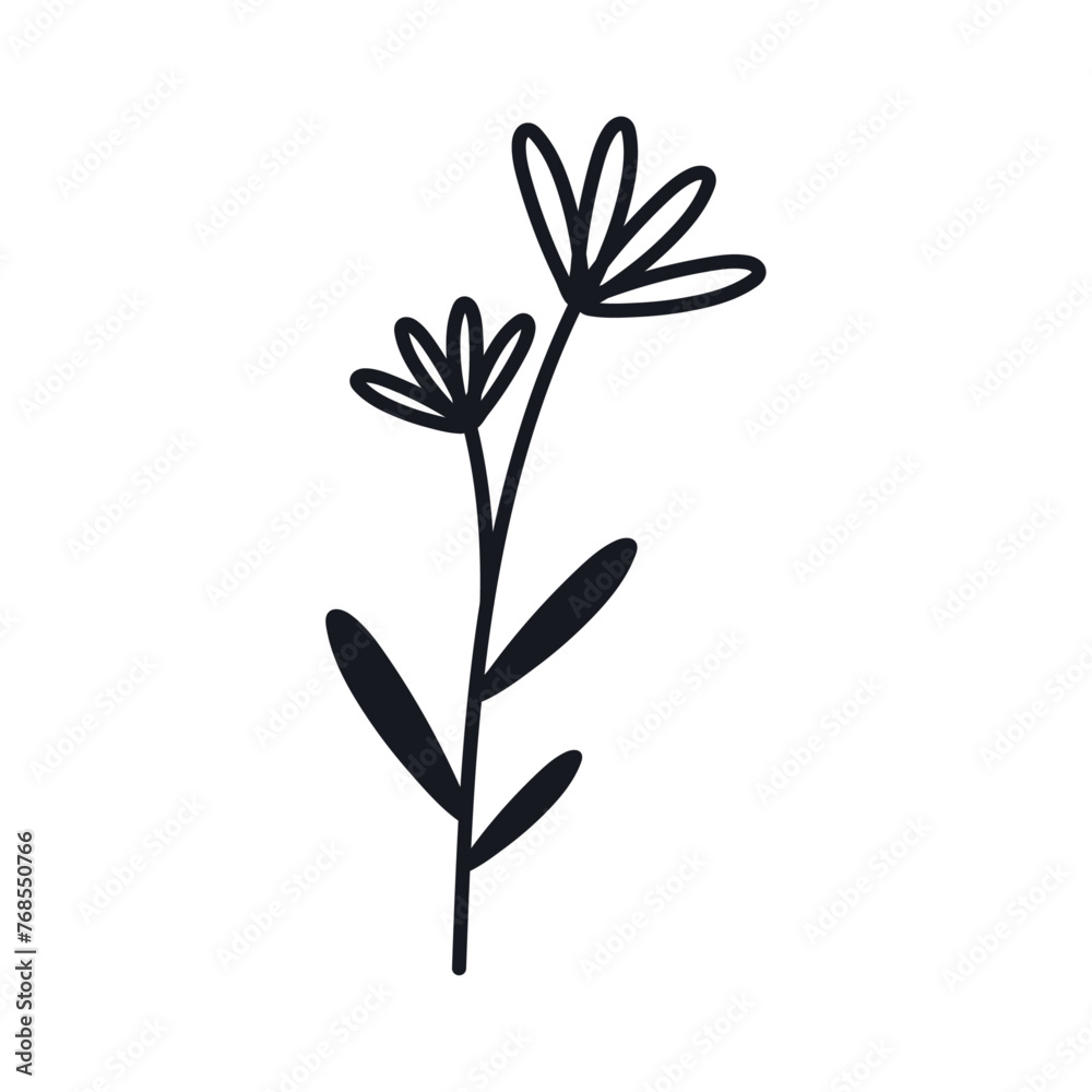 vector hand drawn simple flower outline vector hand drawn simple flower outline