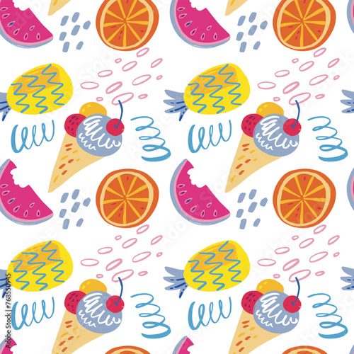 summer simple pattern hand drawning