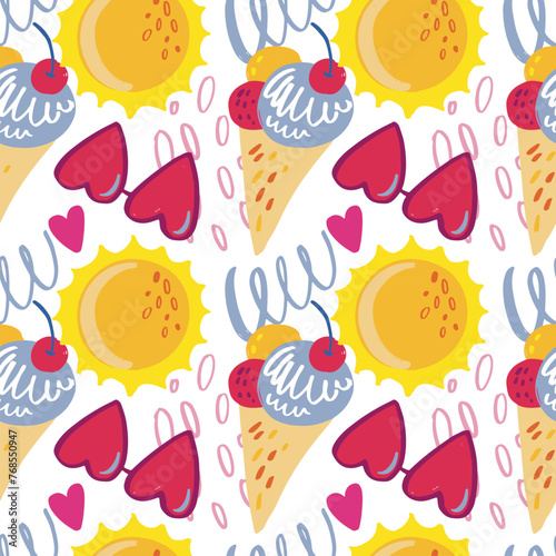 summer simple pattern hand drawning