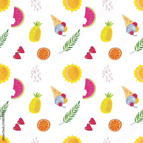 summer simple pattern hand drawning
