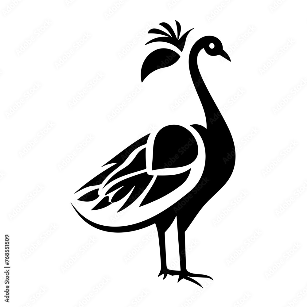 Fototapeta premium Simple peacock isolated black icon