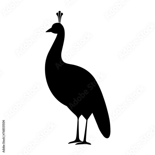 Simple peacock isolated black icon
