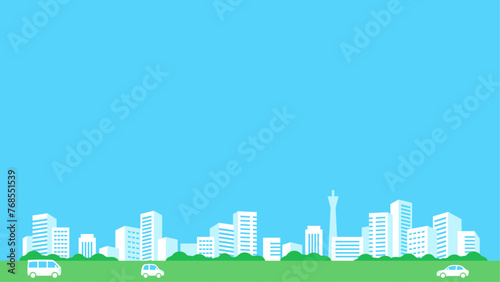 Cityscape and blue sky scenery