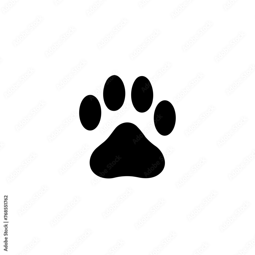 Simple paw pet isolated black icon Simple paw pet isolated black icon