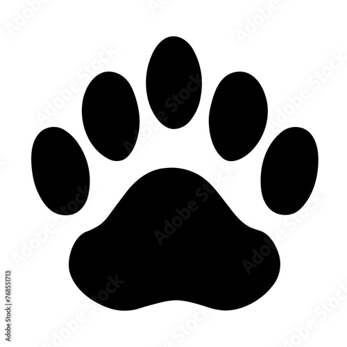 Simple paw pet isolated black icon